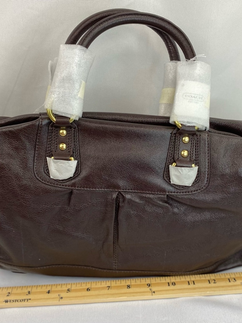 Coach Y2K Ashley Mahogany Brown Leather Large Satchel Purse Handbag NWT